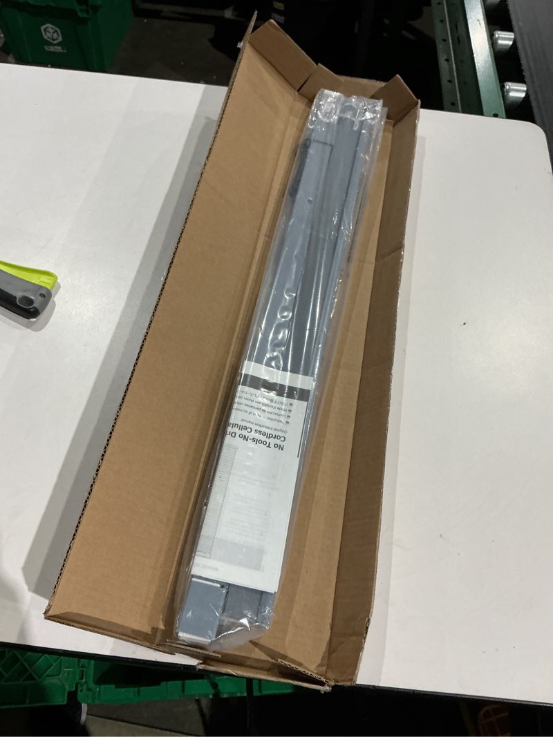 Condition photo showing New/Like New for lazblinds cordless cellular shades, no tools no drill light filtering honeycomb shades pleated blinds for windows, 27'' w x 48'' h, dark grey light filtering-dark grey 27'' w x 48'' h