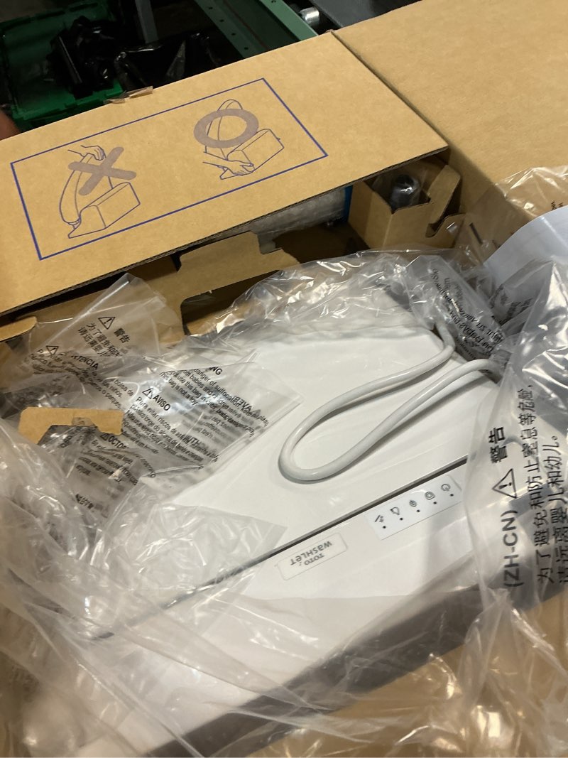 Condition photo showing As Is for TOTO® WASHLET® C5 Electronic Bidet Toilet Seat with PREMIST and EWATER+ Wand Cleaning, Elongated, Cotton White - SW3084#01 Cotton White C5 Elongated