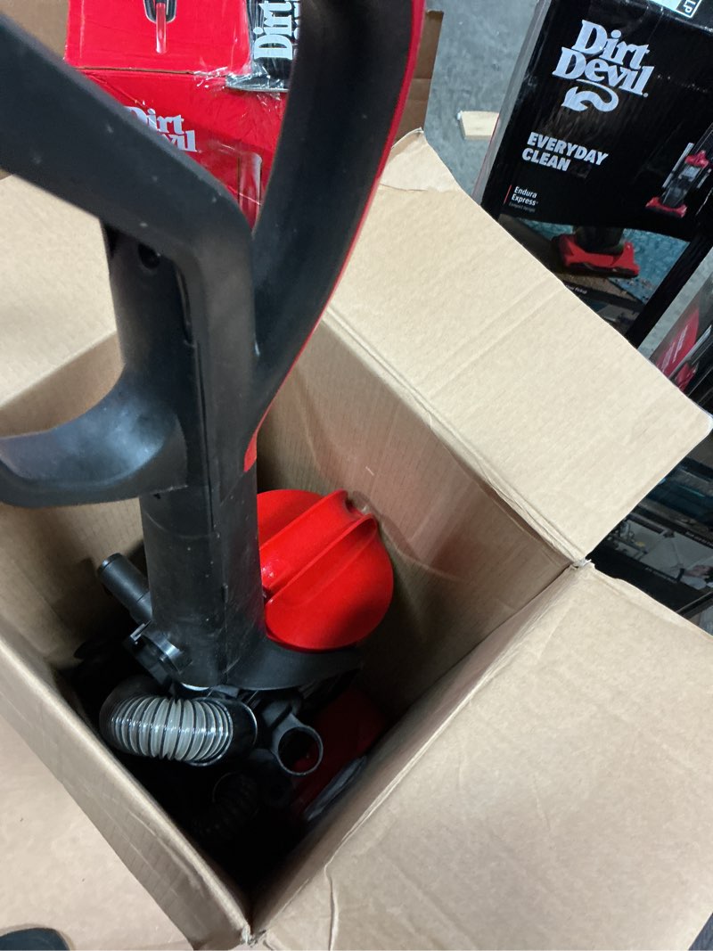 Condition photo showing As Is for dirt devil upright vacuum cleaners - hepa filtration