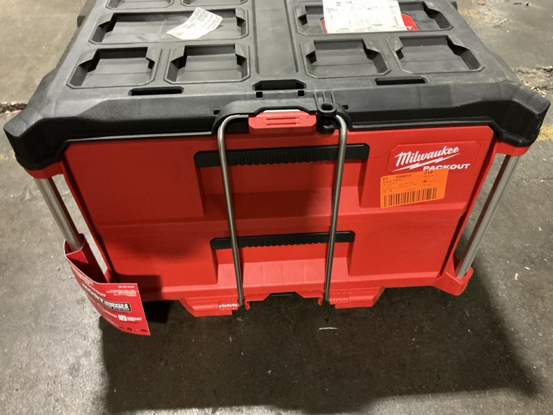 Condition photo showing Good Condition for packout 22 in. 2-drawer tool box with metal reinforced corners