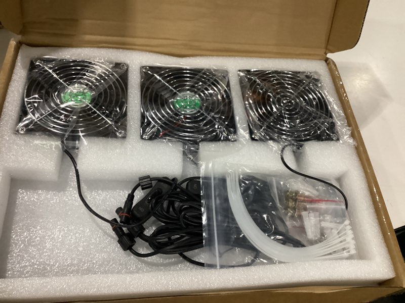 Condition photo showing New/Like New for solar greenhouse fan 3 kit, 30w large solar powered exhaust and intake fan outdoor waterproof, strong airflow, 16.5ft cord, for chicken coop shed air ventilation and circulation, no battery 5" fan 3 kit