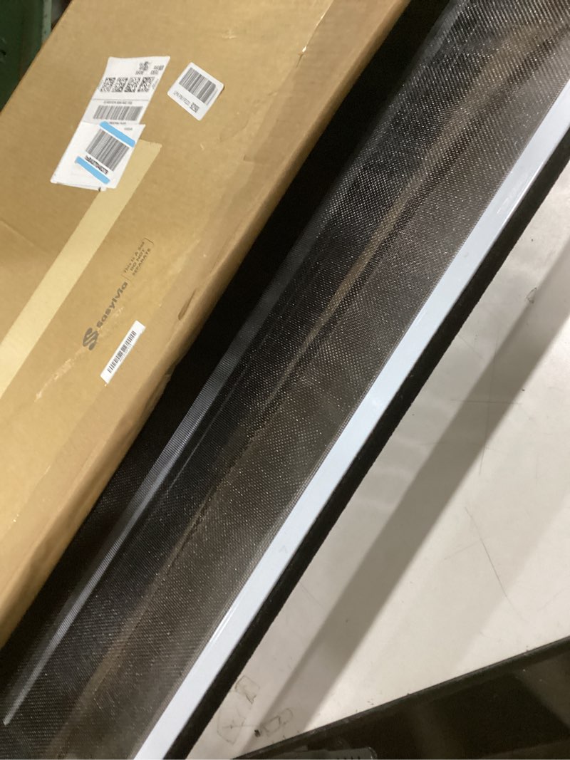 Condition photo showing Good Condition for Sasylvia 3 Pcs Expandable Window Screens 21.7 H" x 28-52 W" Large Adjustable Window Screens with Aluminum Frame White Replacement Screen for House Windows Horizontal Slide Pre Framed Window