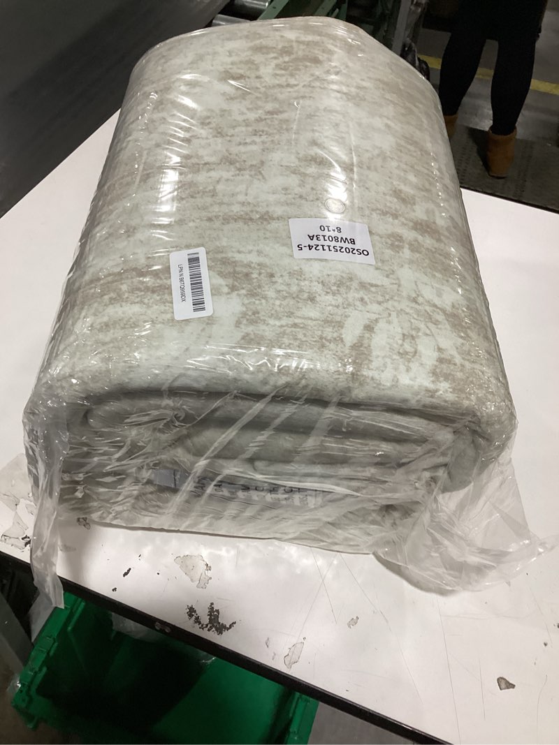 Condition photo showing New/Like New for 8x10 Area Rugs for Living Room: Washable Large Vintage Floral Rug Low Pile Non-Slip Boho Carpet for Bedroom Dining Home Office (Beige, 8'x10') Beige 8' x 10' (Rectangular)