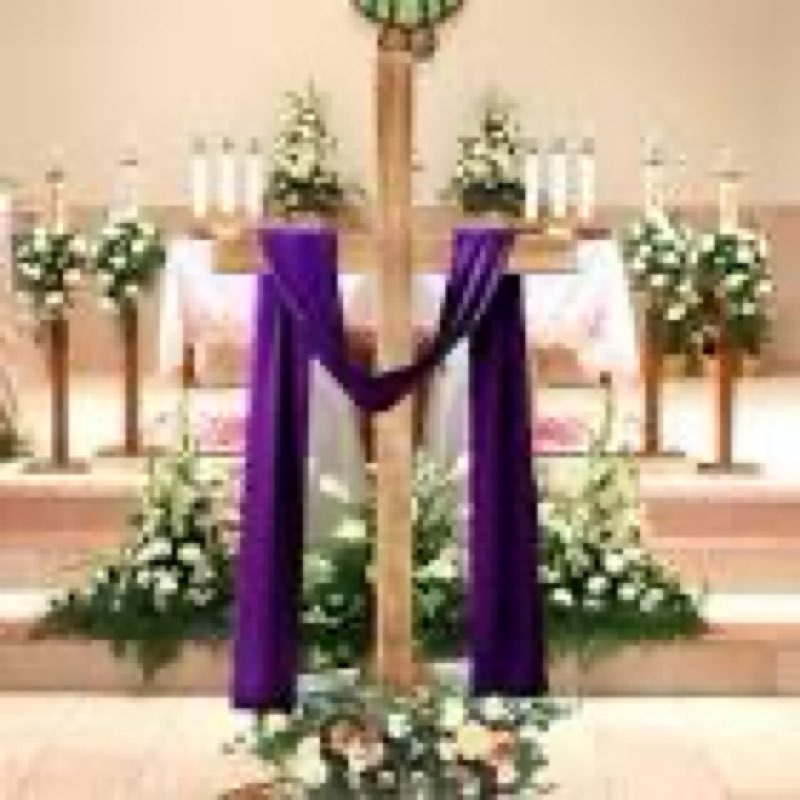 Bucherry 59 Inch Outdoor Easter Wood Cross Decoration Extra Large Standing Cross with Wreath and Pur