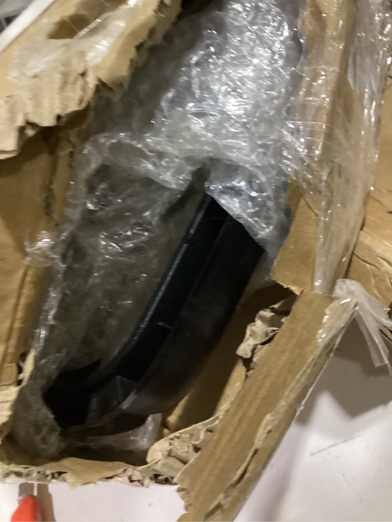Condition photo showing As Is for heated door mirror frame with lower glass fits for kenworth & peterbilt t660, t800, 389 semi trucks - attached bezel replacement