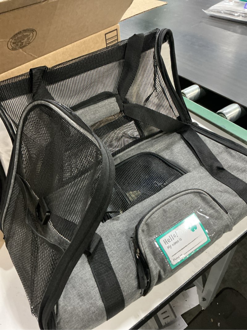 Condition photo showing Good Condition for petami airline approved pet carrier for cat, soft sided dog carrier for small dog, cat travel supplies accessories indoor cat, ventilated pet carrying bag medium large kitten puppy, small heather gray