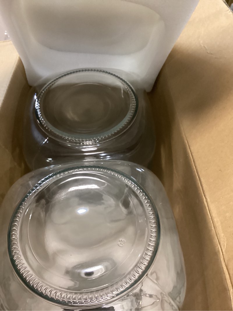 Condition photo showing Good Condition for ComSaf Rice Container 152oz, Flour Sugar Storage Containers, Glass Jars with Airtight Lid, 1.17 Gallon Mason Jar, Large Storage Containers with Lids for Pickled Egg, Pasta, Cereal, Beans, Set of 2