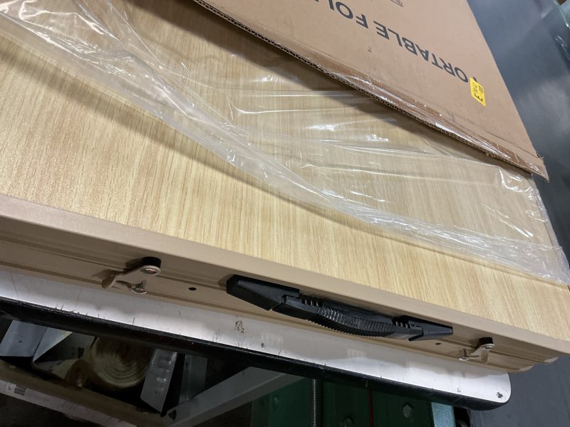 Condition photo showing Good Condition for Folding Table 3FT Camping Table 2 Adjustable Height Lightweight Portable Aluminum Mini Foldable for Picnic Beach Indoor Outdoor, Yellow High-grade Yellow 35.7" x 23.7"(2 height)