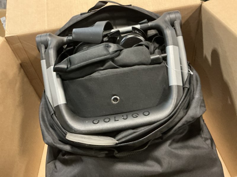 Condition photo showing Good Condition for Colugo Compact Stroller+ Lightweight Foldable Travel Stroller for Airplane, Baby Toddlers & Infants with New One-Hand Fold, Reclining Seat, Rain Cover, Carry Backpack & Cup Holder (Black)