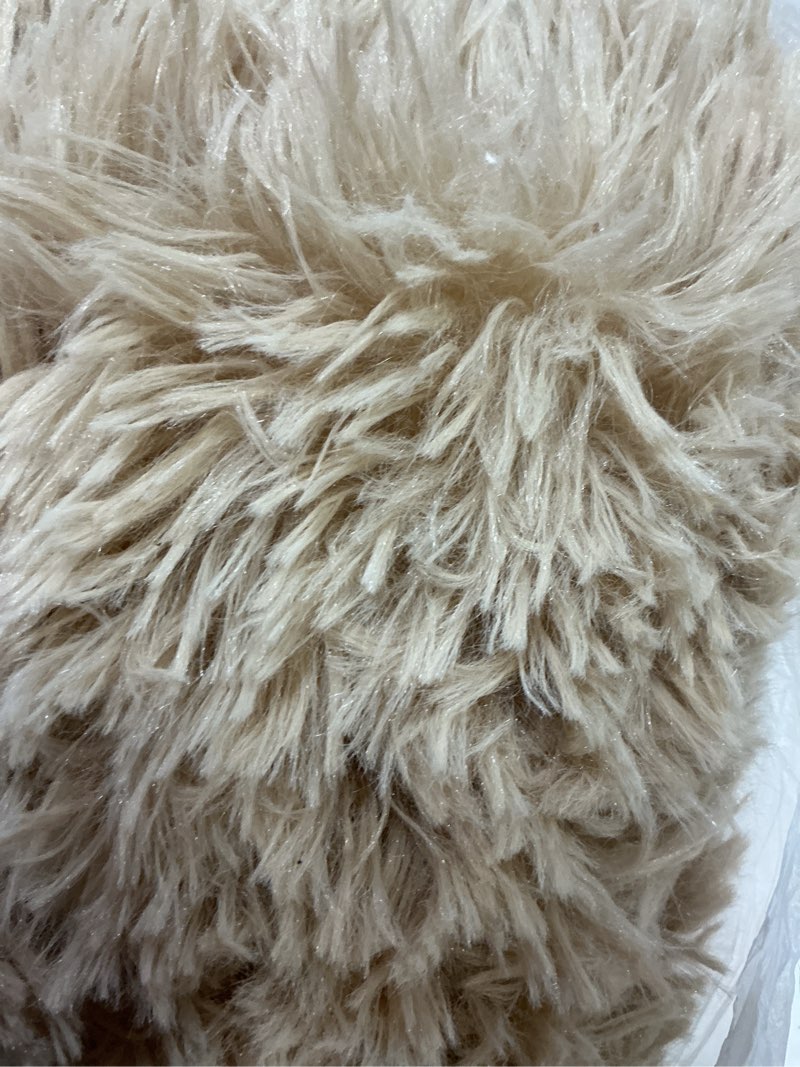 Condition photo showing As Is for OPPODREAM 5x7 Beige Rugs for Bedroom, Ultra-Soft Fluffy Area Rugs for Living Room, 5 x 7 Shag Carpet for Nursery, Kids, Girl, Boy, Baby, Plush, Fuzzy, Shaggy, Cute Home Decor 5' x 7' (Rectangular) Beige