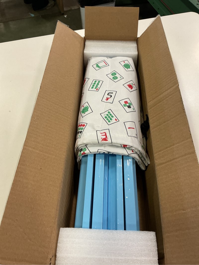 Condition photo showing New/Like New for Mahjong Racks with Pushers, Blue Wooden American Mahjong Tile Pushers and Racks Set of 4, with White Printed Mahjong Racks Drawstring Bag, Mahjong Accessories (19.68 Inches)