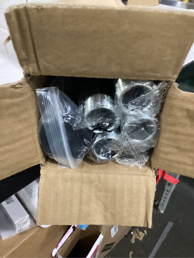 Condition photo showing Good Condition for curtain rods for windows 48 to 86 inches, adjustable 1 inch black curtain rod for outdoor indoor, modern heavy duty drapery rod, room divider, all metal, easy install 32" to 86"