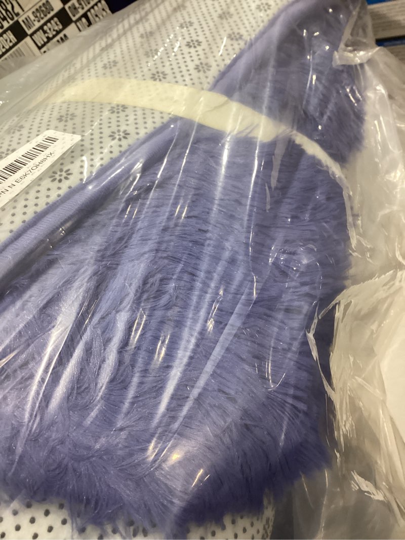 Condition photo showing Good Condition for olanly 3x5 machine washable small bedside rug, soft fluffy shaggy rugs for living room, bedroom, indoor floor carpet for kids girls and boys, preppy dorms, nursery, home decor aesthetic, denim blue 3x5 ft denim blue
