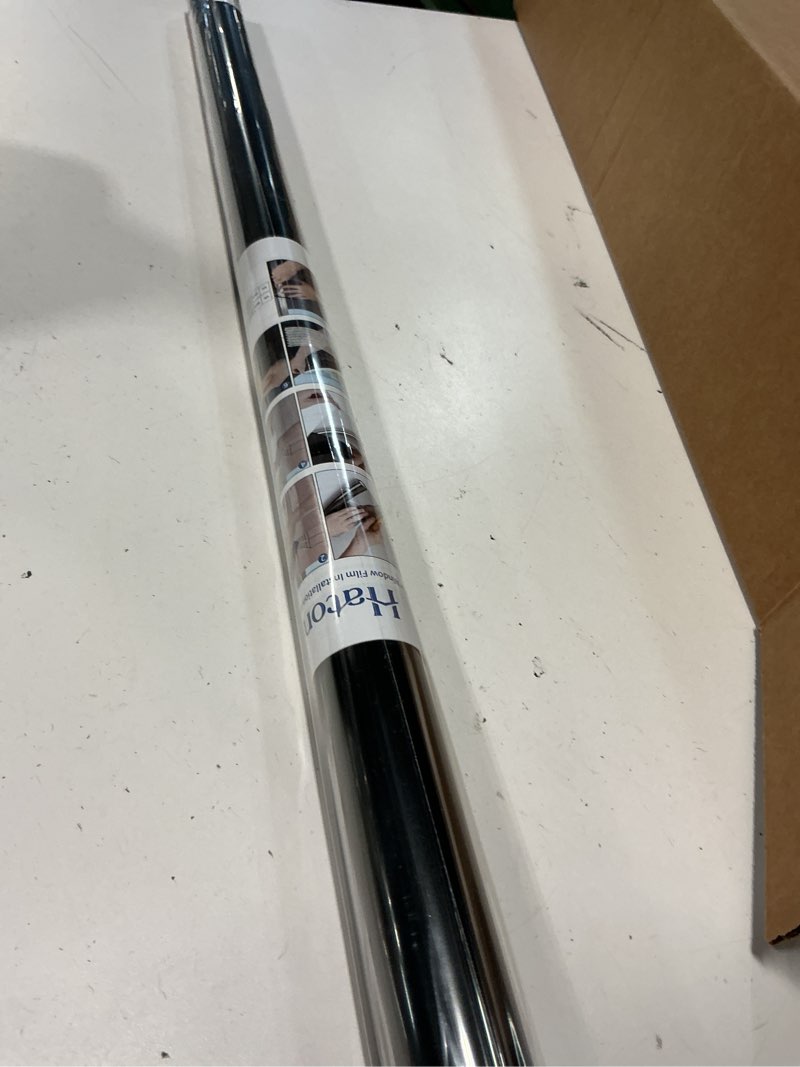 Condition photo showing Good Condition for haton window privacy film one way window tint for home, sun uv blocking heat control reflective mirror tinting film see out not in office door coverings, black 29.5" x 78.7"