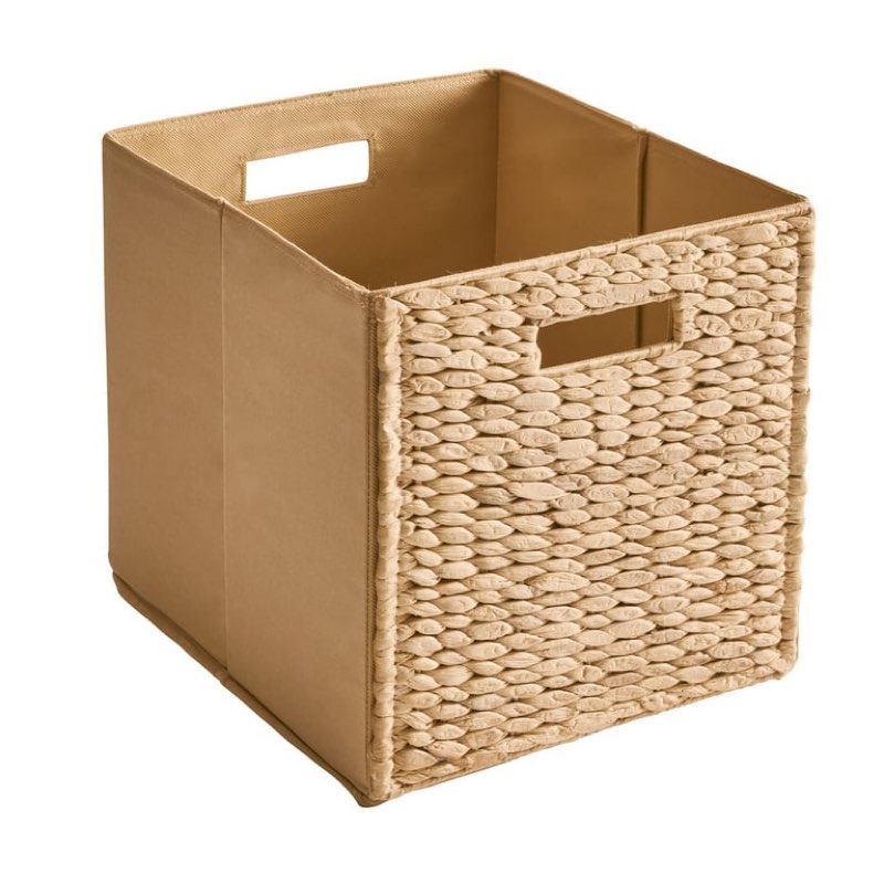 Better Homes & Gardens Collapsible Woven Cube Storage Bin, Water Hyacinth