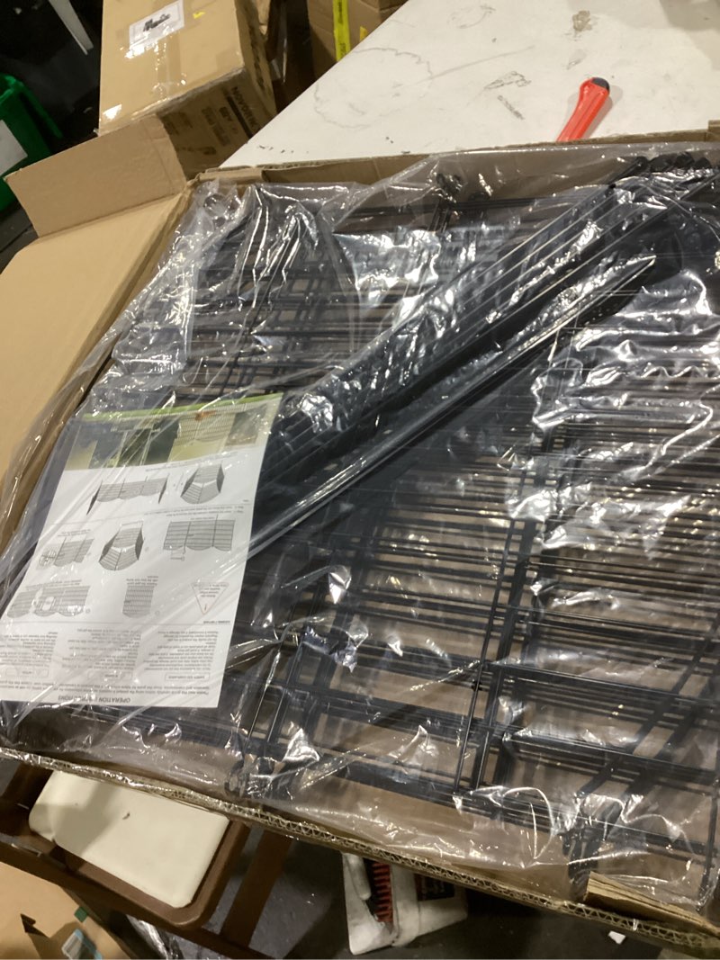 Condition photo showing Good Condition for 10 panels no dig decorative garden fence with gate - 24 in (h) x 20 ft (l) dog rabbits and pets fence outdoor for yard, animal barrier tall rustproof metal wire fencing border for garden and patio 10 pack with gate- 24 in (h) x 20ft (l)