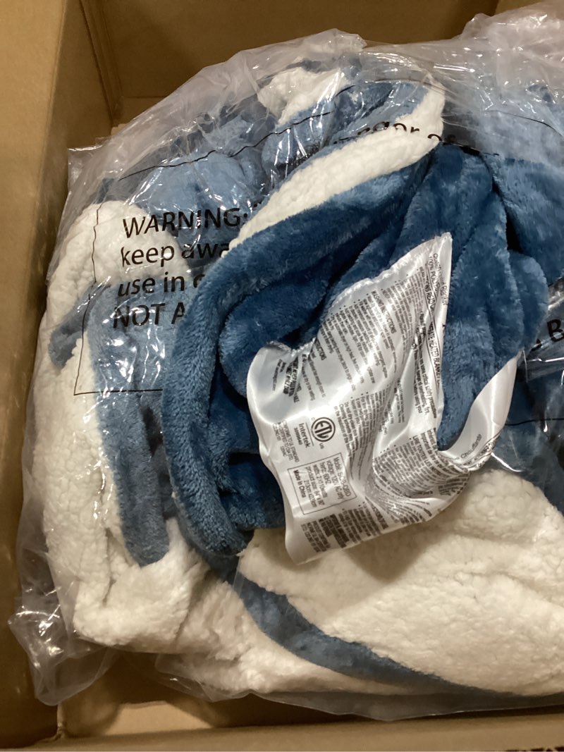 Condition photo showing As Is for queen - heated blanket 