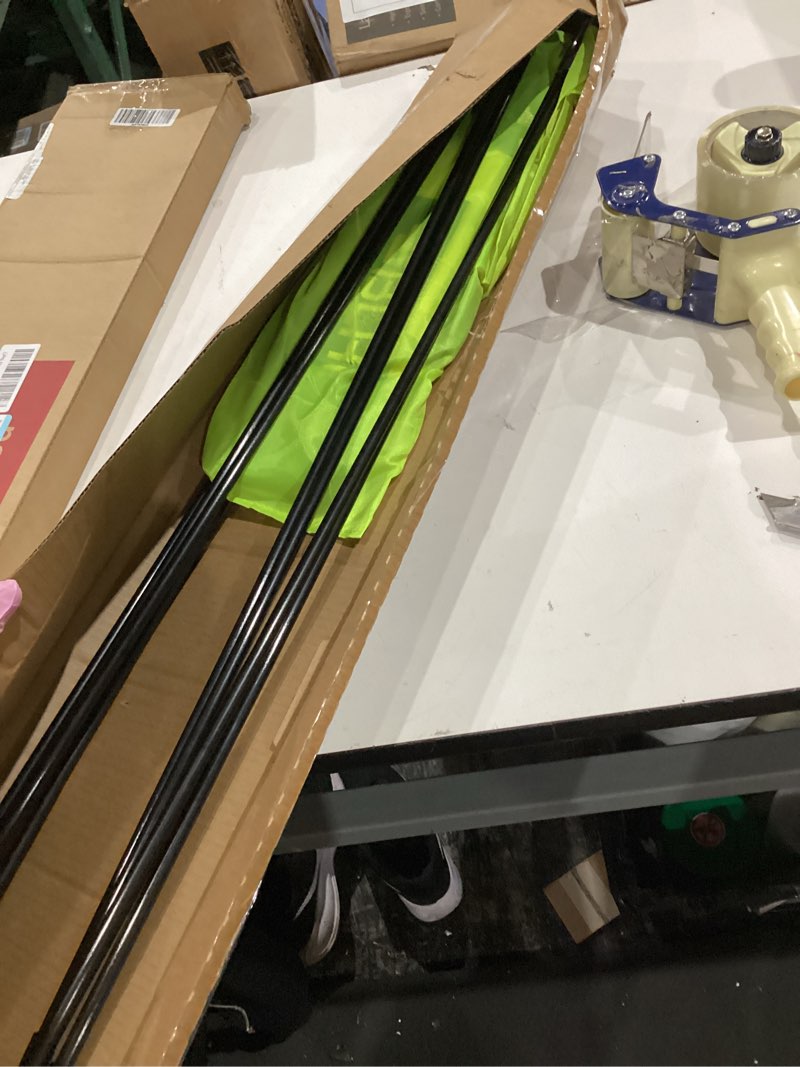 Condition photo showing As Is for franklin sports blackhawk backyard soccer goal - portable pop up soccer nets - youth + adult folding indoor + outdoor goals - multiple sizes + colors 6.5' x 3.5' optic yellow
