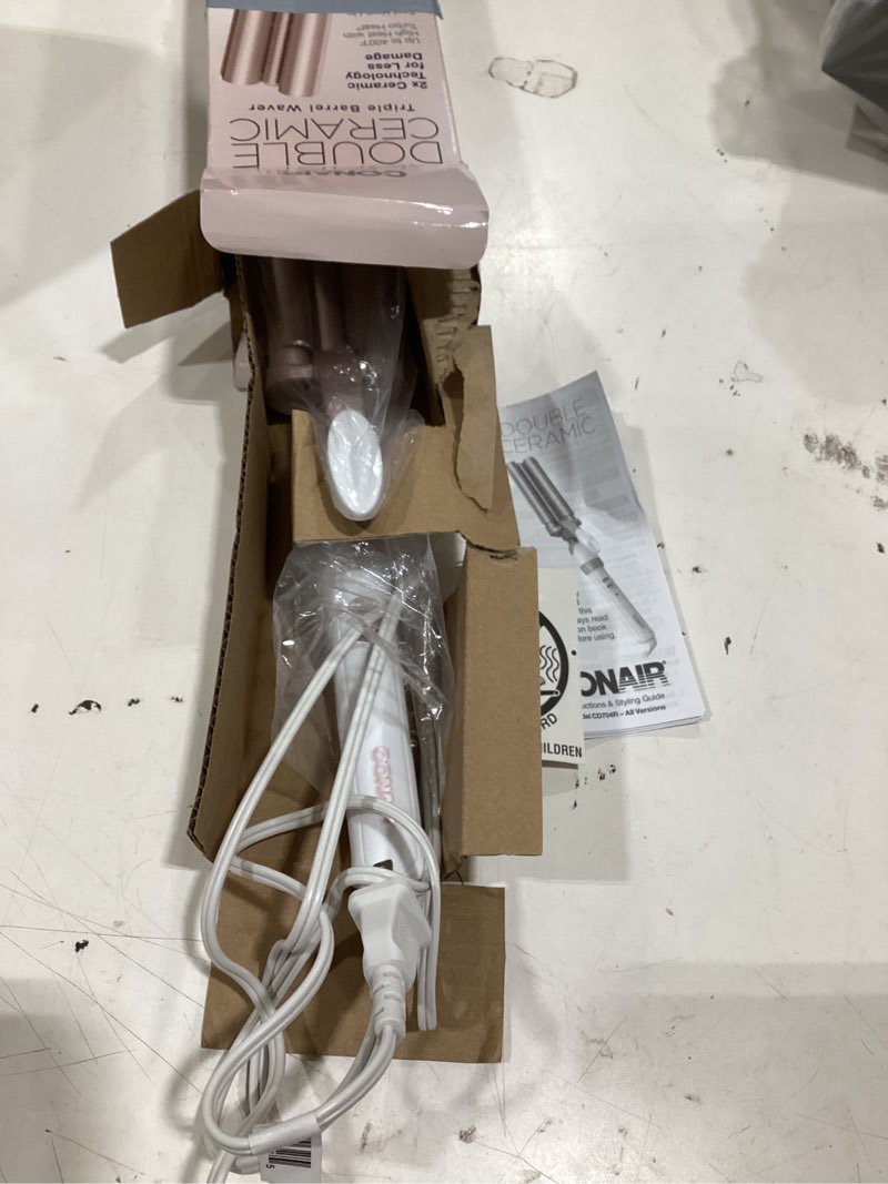 Condition photo showing Good Condition for conair - double ceramic triple barrel waver - rose gold