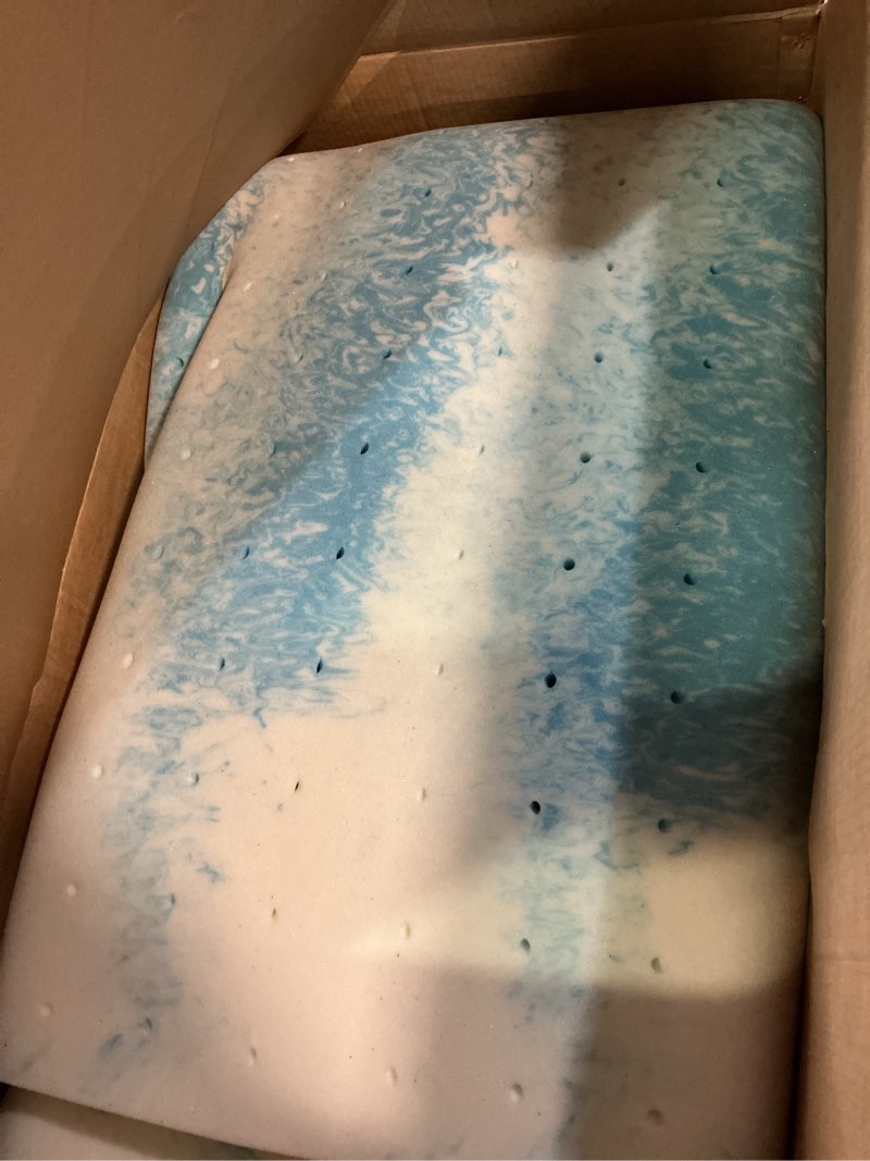 Condition photo showing Good Condition for novilla memory foam mattress topper king - 2 inch cooling gel infused memory foam | slow-rebound pressure relief | certipur certified | comfort for sleeper sofa, rv, camper, dorm room 2 inch blue king