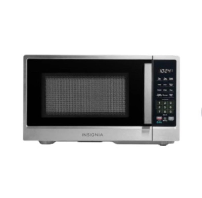 Insignia™ - 0.9 Cu. Ft. Compact Microwave - Stainless Steel