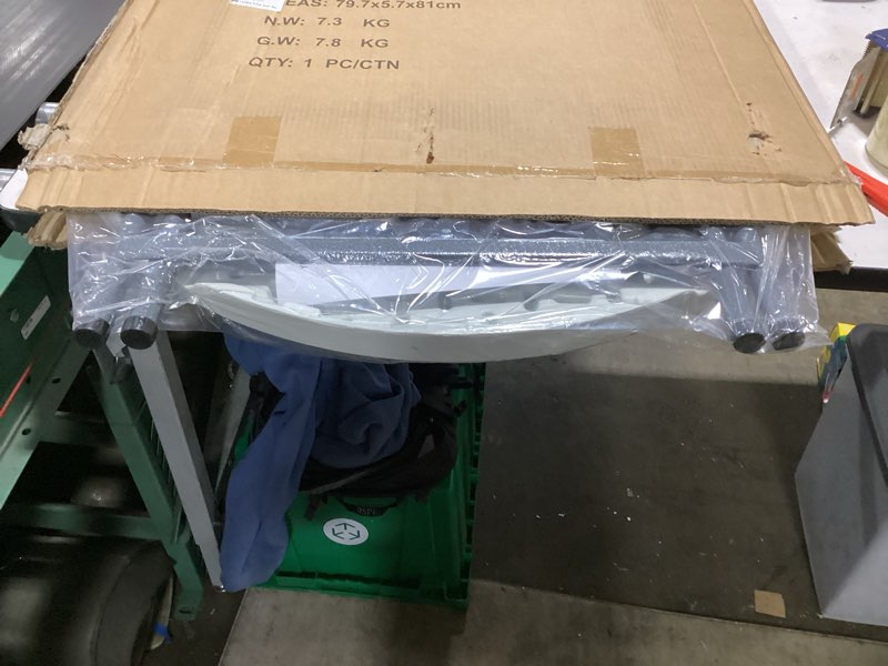 Condition photo showing New/Like New for 32" round folding cocktail table - hdpe matrial top with steel frame, stable & easy to clean - high top table for parties, patio, events, 1 pack, white