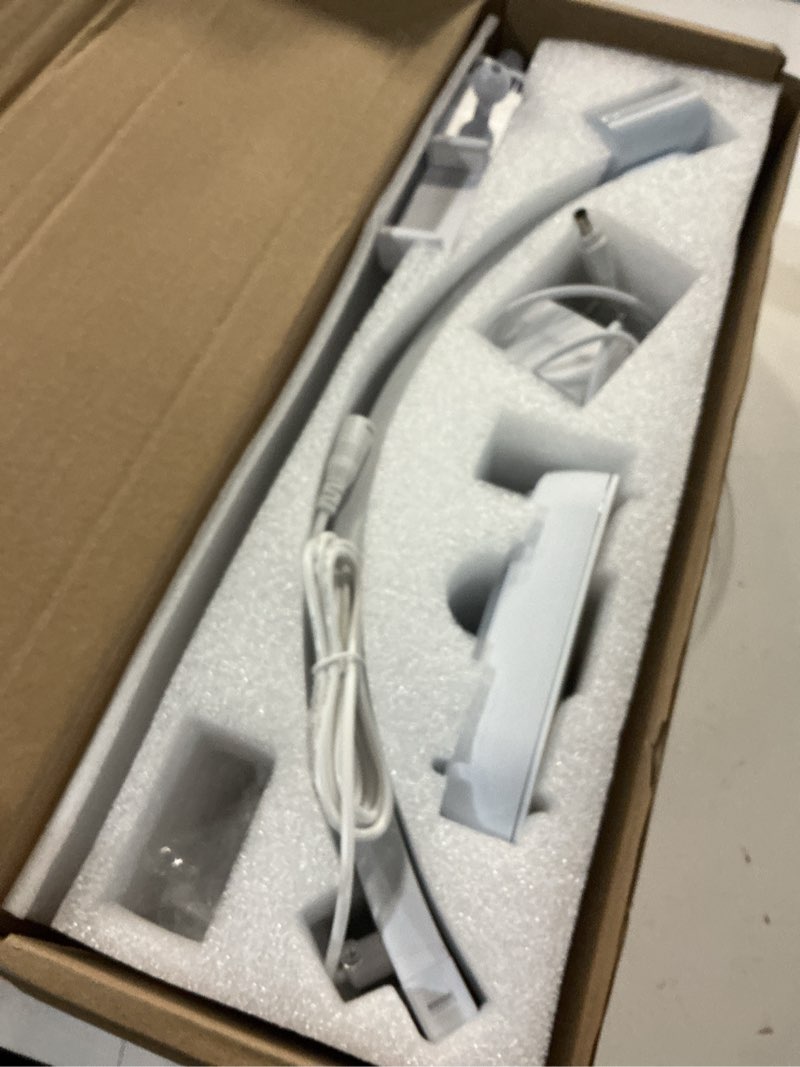 Condition photo showing Good Condition for kirkas 24inch large half moon light for nail tech, 456 leds 3 color modes infinitely knob arch nail light with screen and phone holder charging function, foldable lighted lamp for manicure,craft-white white 24inch small with screen