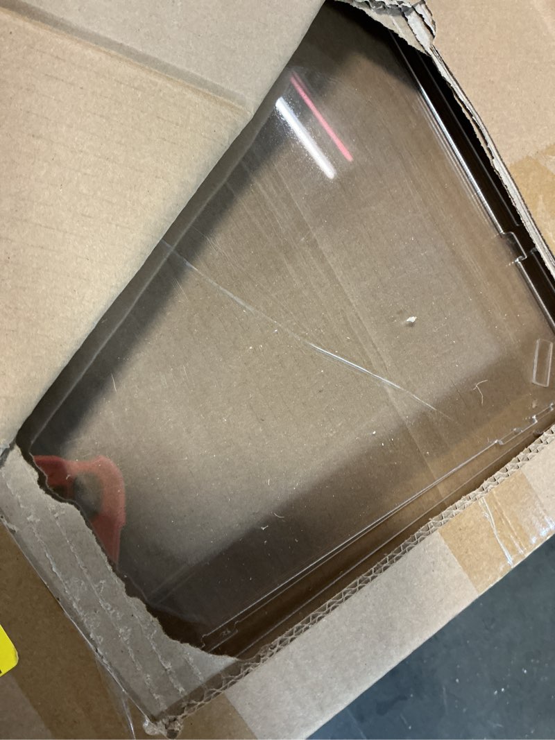 Condition photo showing As Is for Acrylic Display Case for Bearbrick 1000%, Clear Large Display Box for Collectibles, 29 inch Tall Acrylic Box Display Storage Cube with White Base White Wood-plastic Base 15.74 W x 11.8 D x 29.52 H inch