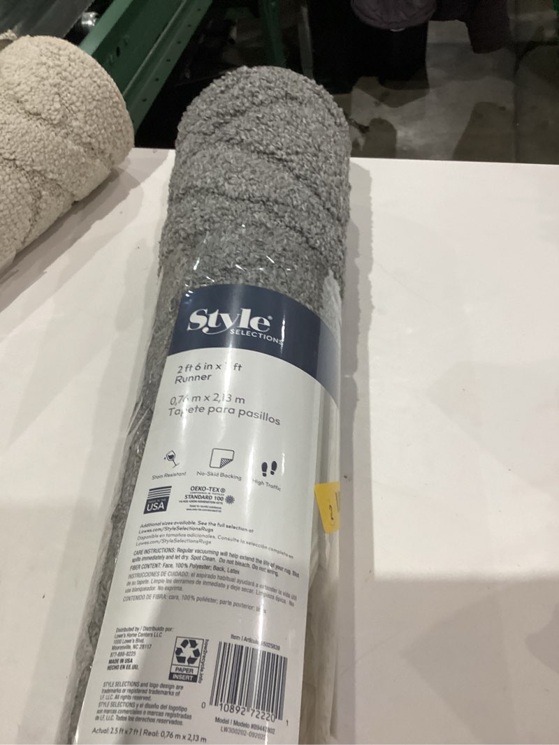 Condition photo showing As Is for SAFAVIEH Tulum Collection Runner Rug - 2' x 13', Dark Grey & Ivory, Moroccan Boho Distressed Design, Non-Shedding & Easy to Clean, Ideal for Living Room, Hallway, Foyer, Bedroom (TUL264F) 2' x 13' (Runner) Dark Grey/Ivory