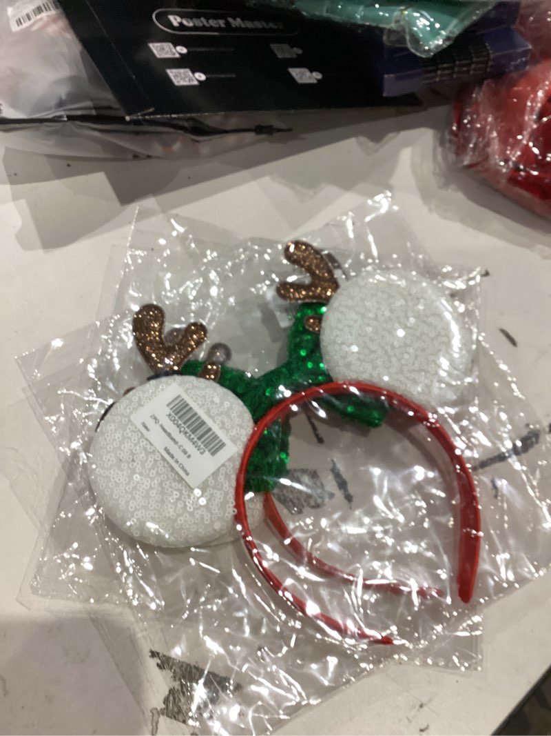 Condition photo showing New/Like New for Glitter Mouse Ear Headband, Christmas Candy Hair Accessories For Adults Women, Christmas Holiday Cosplay Costume Party