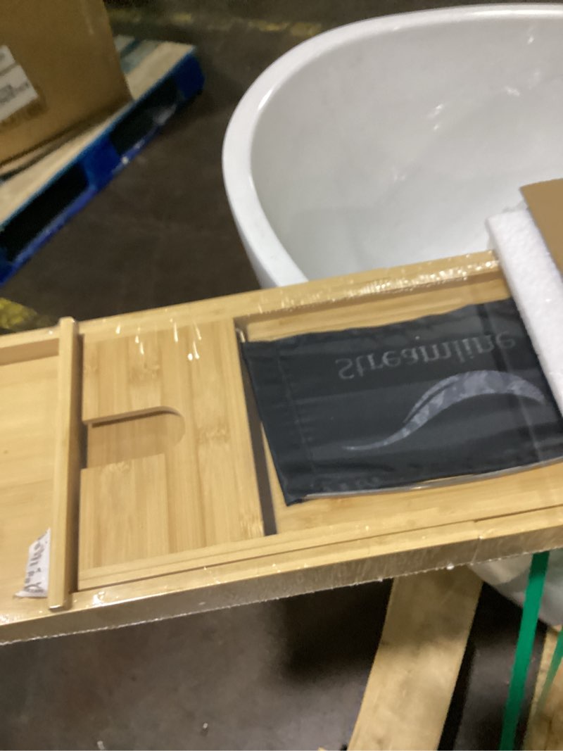 Condition photo showing New/Like New for bathtub caddy in bamboo