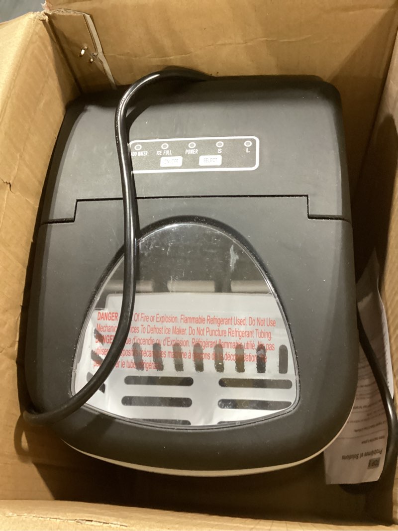 Condition photo showing Good Condition for frigidaire counter top portable, 26 lb per day nugget ice maker machine (red stainless steel)