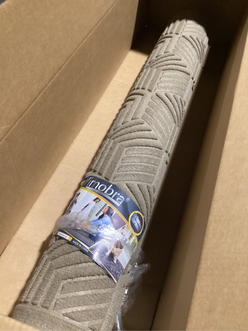 Condition photo showing Good Condition for Yimobra Extra Large Door Mat 60x32, All-Season Waterproof Outdoor Mats for Front Door Entrance with Drainage Holes, Heavy Duty Non-Slip Doormat for Garage Patio Entryway Indoor, Beige Beige Hexagon Rectangular 60x32 Inch