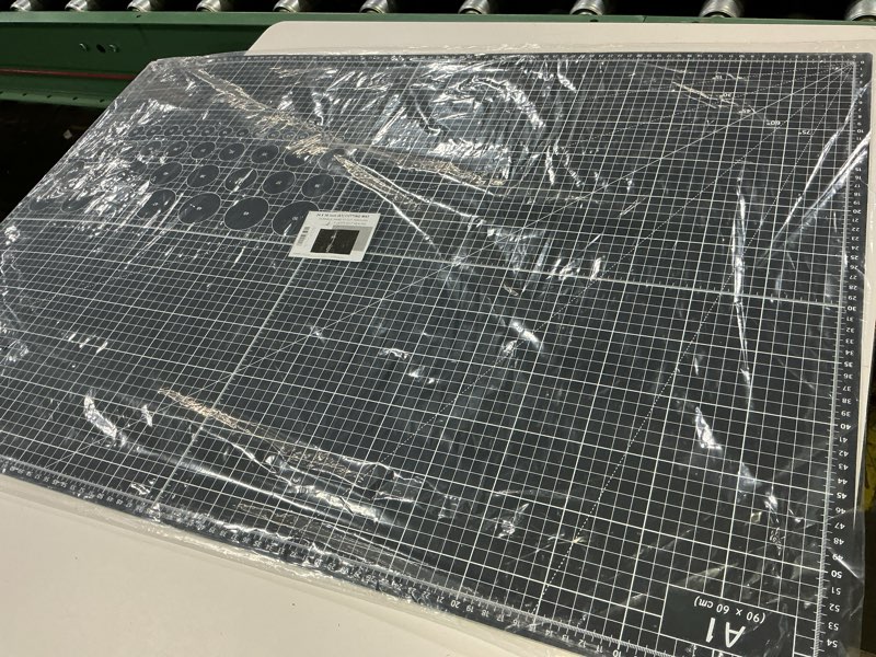 Condition photo showing Good Condition for headley tools thickened 24 x 36 inch self healing sewing cutting mat, a1 rotary cutting sewing mat for crafts, double sided 5-ply table cutting board for fabric quilting leather hobby, grey/black 36"l x 24"w grey/black