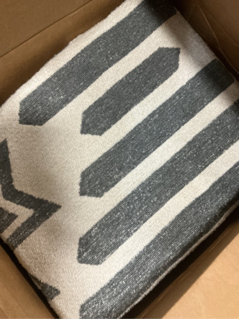 Condition photo showing As Is for textured tufted boho 9x12 area rugs for living room rug bedroom nursery rug carpet washable neutral modern farmhouse luxury non slip-charcoal grey charcoal grey 9' x 12' (rectangular)