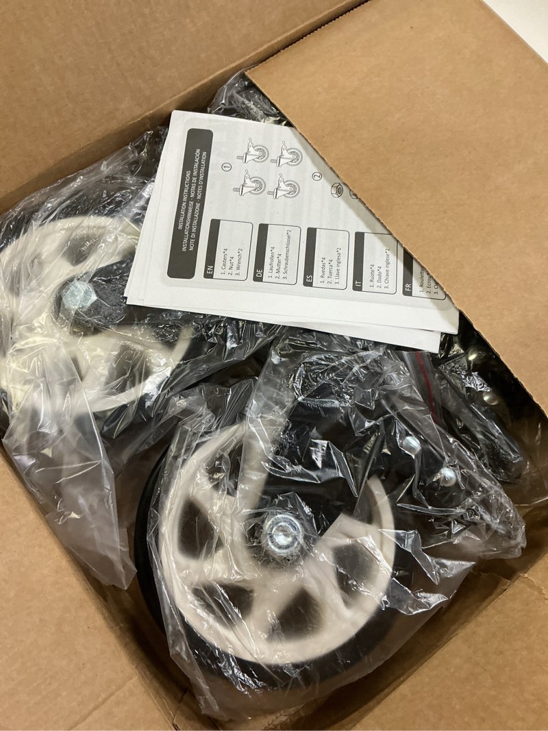 Condition photo showing New/Like New for holkie caster wheels 5 inch total locking stem casters, 3/8" -16 x 1 (stem diameter 3/8", stem length 1") threaded stem casters swivel casters set of 4 heavy duty castors black black-with brake-4 pack 5inch