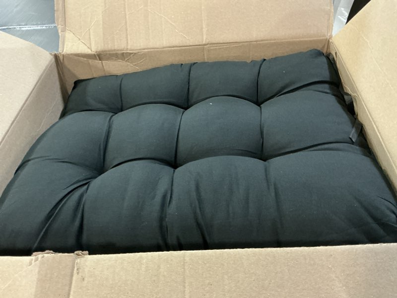 Condition photo showing As Is for Aoxun Adirondack Chair Cushion, Indoor/Outdoor Rocking Chair Cushion with Ties, Thickened High Back Patio Chair Cushions with High Elasticity PP Cotton Water-Resistant, 2-Pack, Grey Dark Grey