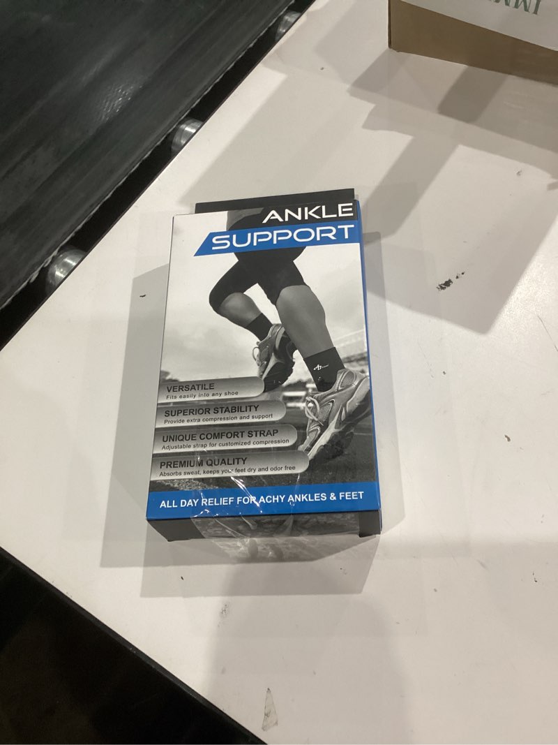 Condition photo showing New/Like New for ABIRAM Ankle Brace for Women & Men, Ankle Compression Sleeve with Wrap, Foot Support Sleeve, Ankle Support for Sprained Ankle, Plantar Fasciitis Relief Socks, Achilles Tendonitis, Sports, L