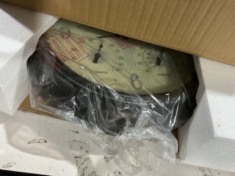 Condition photo showing New/Like New for Bulova C4813 Weather Master Wall Clock, 18", Black