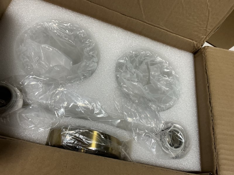 Condition photo showing Good Condition for 2-light gold brass bathroom light fixture with clear tulip glass shade,wall sconces,vintage vanlity light over mirror,bathroom wall light,e26 socket(bulbs not included) 2-light gold brass+clear