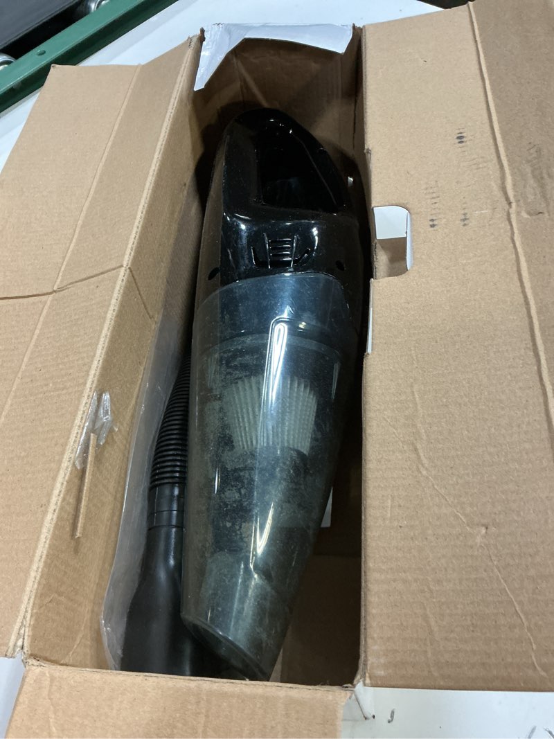 Condition photo showing As Is for BUFF Handheld Vacuum Cordless - Portable and Rechargeable Car Vacuum Cleaner with LED Flashlight, Crevice Tool, Brush, and Storage Case for Home, Office, Car, Pets - Black