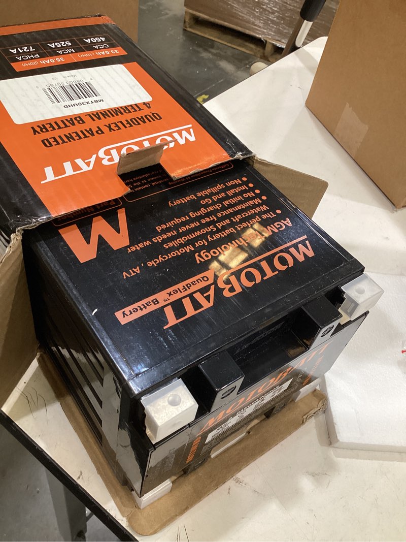 Condition photo showing Good Condition for motobatt mbtx30uhd 4.7 ah battery replacement for harley-davidson cvo flh (touring) 1803 110cc 07 08 09 10 11 12 13 14, flt 1690 103cc 10 11 12 13 14,fl,1584 96cc 07 08 09 10 11,1450 88cc 1999