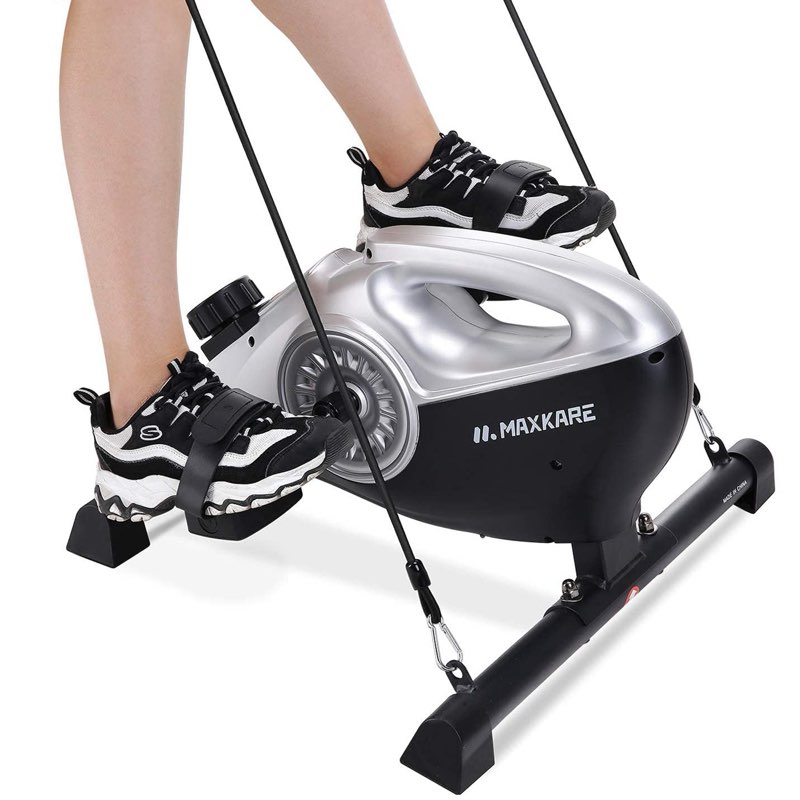 Maxkare Under Desk Bike Pedal Exerciser 2 in 1 Stationary Magnetic Exercise Bike with LCD Monitor for Arm Le