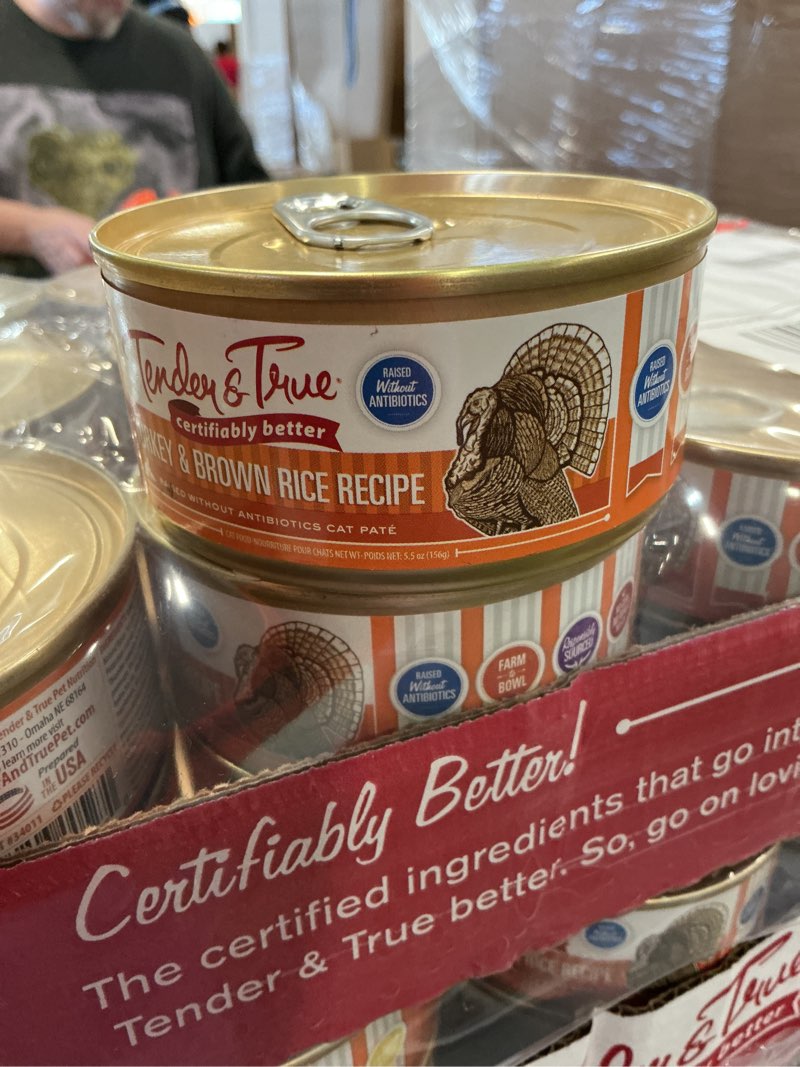( best by date 8/18/25) Tender & True Turkey & Brown Rice Recipe Canned Cat Food, 5.5 oz, Case of 24