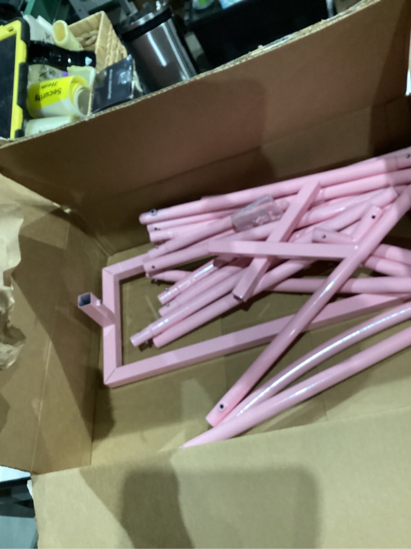 Condition photo showing As Is for Novabright Pink 7ft Heart Arch Stand for Wedding, Metal Love Balloon Column Arch Frame with Base for Ceremony Backdrop Stand for Outdoor/Indoor Weddings, Proposal, Birthday, Bridal Shower Decoration