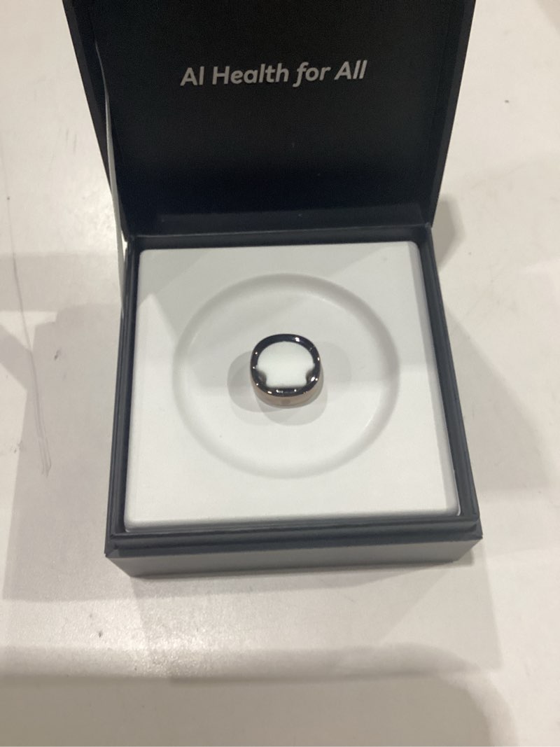 Condition photo showing New/Like New for ringconn gen 2 air, ultra-thin ai smart ring, 10-day battery life, fitness/sleep/stress/hr tracker for women&men, no app fee for standard features, ios & android compatible (size 6, dune gold) dune gold 6