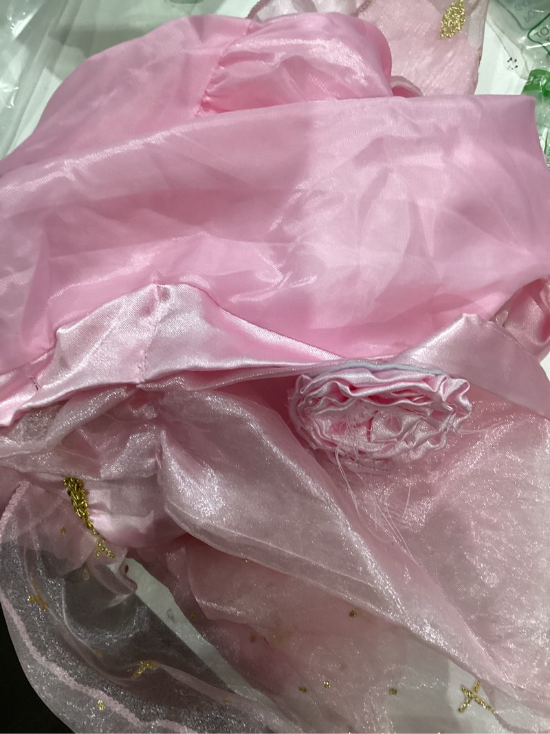 Condition photo showing As Is for aurora princess costume for girls birthday party outfit halloween cosplay dress up with accessories for 3t-12 pink 5-6