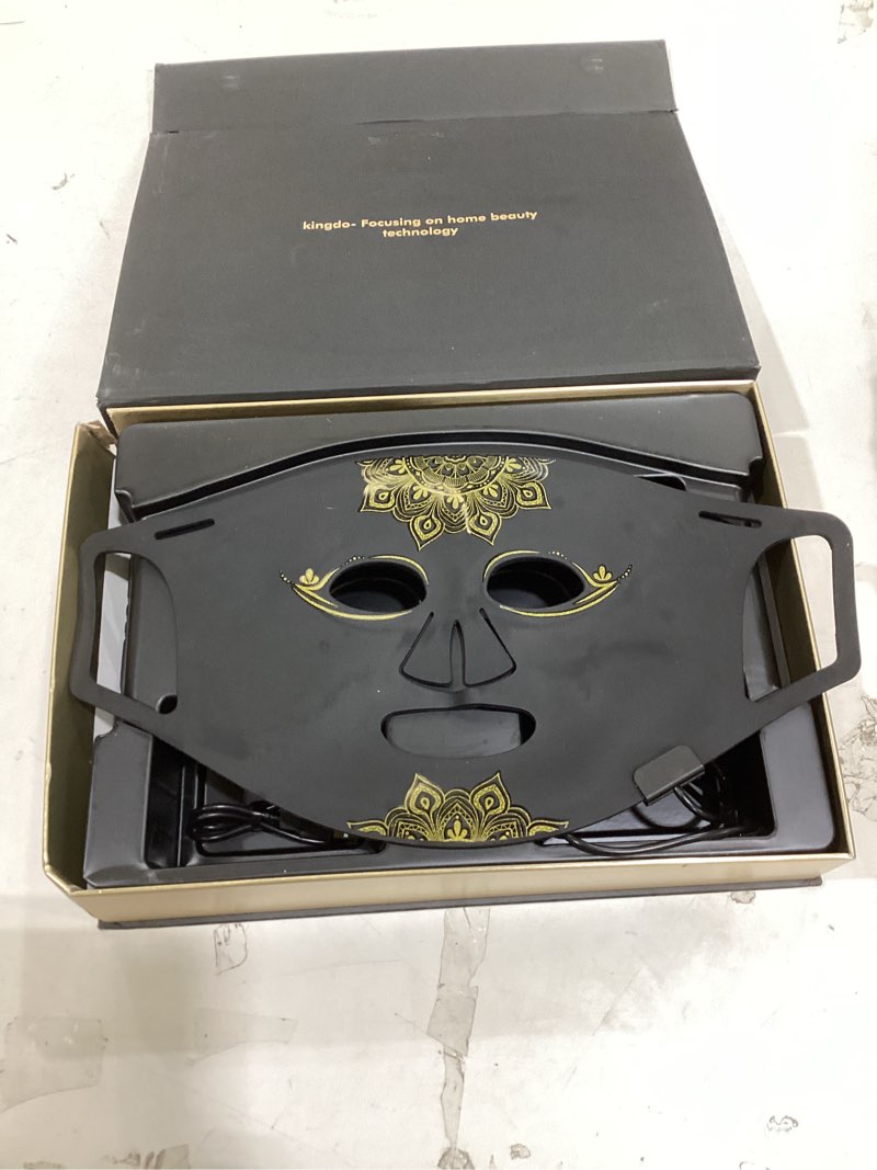 Condition photo showing Good Condition for Red Light Therapy Mask for Face, 4 Modes Infrared Light Therapy LED Face Mask with Remote, Portable and Rechargeable with Timer, Ideal for Home Use Black