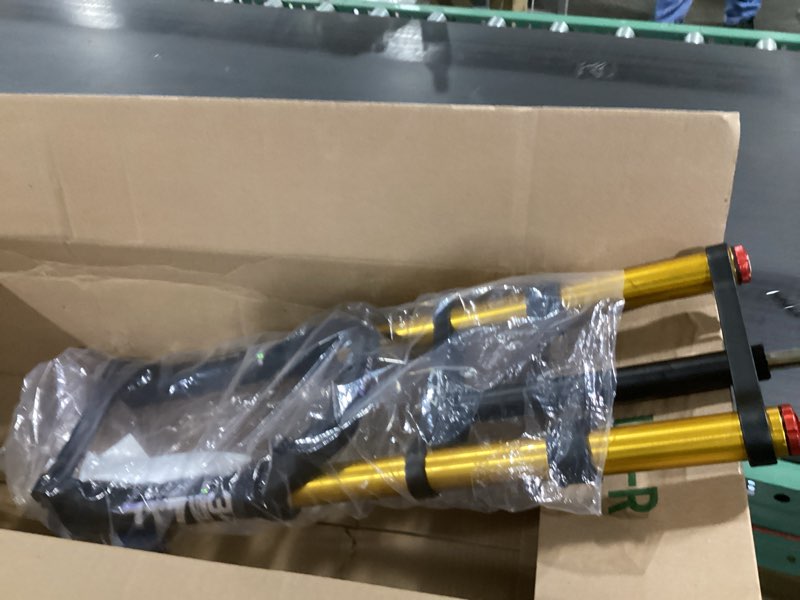 Condition photo showing Good Condition for 20 Inch 4.0 Fat Tire Bike Air Suspension Fork - 180mm Travel, 135mm Hub Spacing, Straight Tube MTB Manual Lockout QR 9mm, Double Shoulder Bicycle Front Forks for Fat Snow Beach E-Bike 20 inch Gold