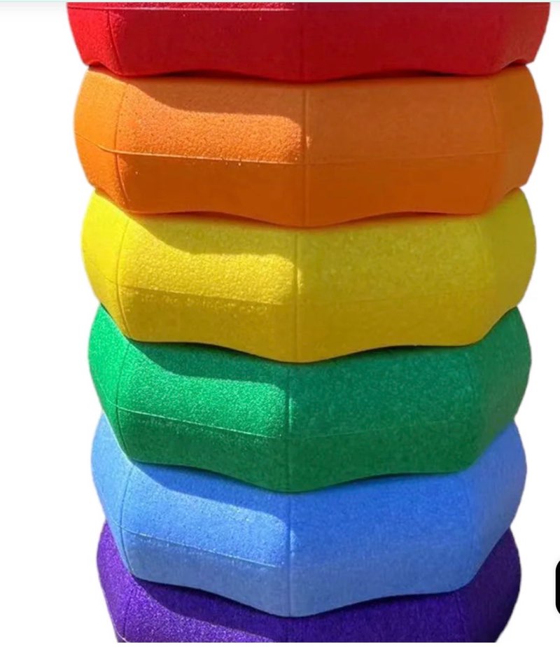6 Pieces Rainbow Stepping Stones Set